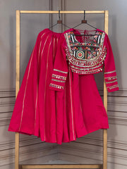 Navratri Spcial Roman Silk With Attractive Gota-Patti Work Lehenga With stitched Blouse