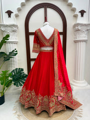 Wedding Designer Chinon Silk Coding Sequence Work Lehenga Choli