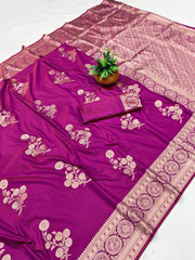 Beautiful Traditional Banarasi Rich Pallu & Border Saree