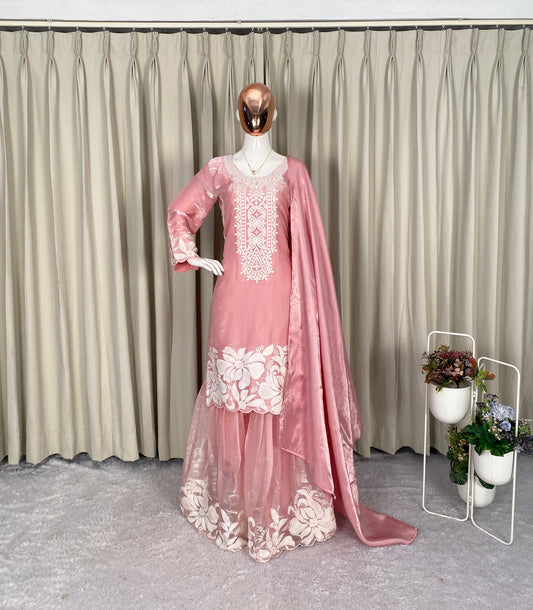 Party-wear Jimmy Choo Sequence Embroidery Work Suit