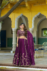 Royal Partywere Rangoli Silk Embroidery Sequence Work Lehenga Choli
