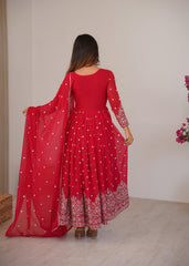 Party-wear Georgette Embroidery With Sequence & Thread Work Gown