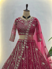 Royal Elegant Butterfly Net Sequins & Codding Embroidery Work Lehenga Choli