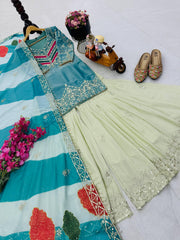 Party-wear Designer Fendy Embroidery Sequence Work Sharara