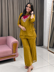 Beautiful Crunchy Silk Kurti Koti & Palazzo Set