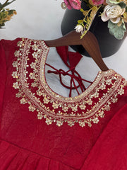 Karwachauth Special  Doremon Crush Silk Embroidery Sequence Work Gown