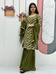Party-wear Beautiful Georgette Embroidery & Sequence Work Sharara