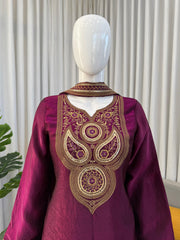 Stylish Designer Fendy Silk Thread & Sequence Work Sharara Set
