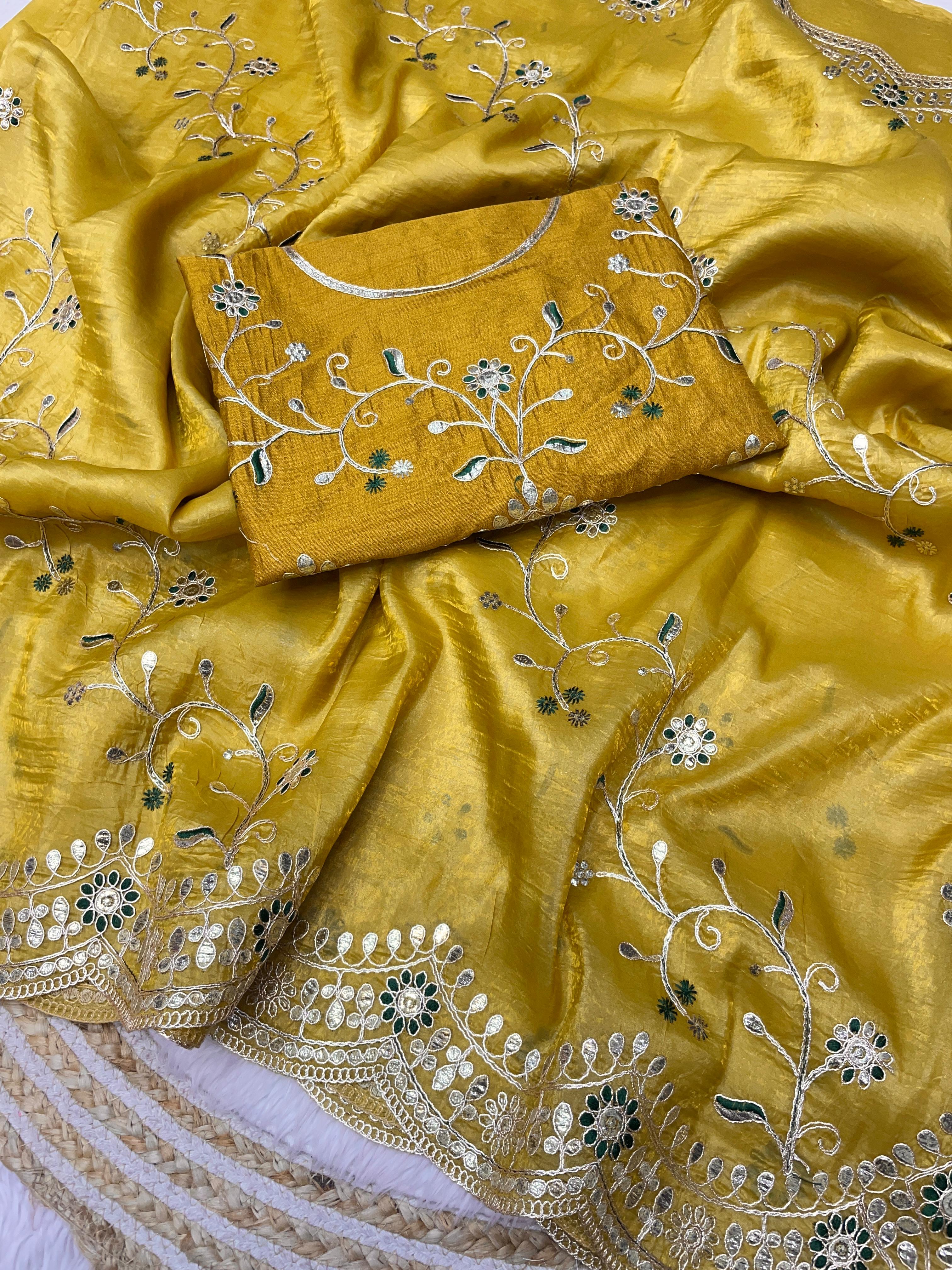 Beautiful Foil Gotapatti Work Saree