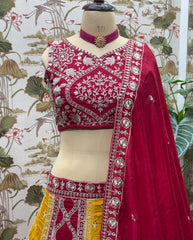 Designer Vichitra Silk Embroidery & Sequence Work Lehenga Choli