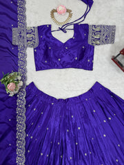 Beautiful Trending Chinon Silk Thread With Sequence Work Lehenga Choli