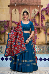 Navratri Nights In this Beautifully Printed Pure Cotton Lehenga Choli