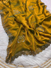 Viral Party-wear Fandy Chiffon Diamond Work Saree