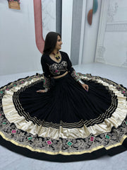 Navratri Special Pure Cotton Embroidery Thread & Sequence Work Lehenga Choli
