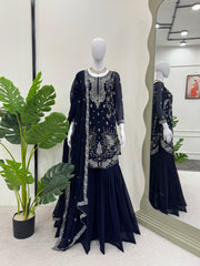 Beautiful Festival Special Georgette Thread With Sequence Work Sharara