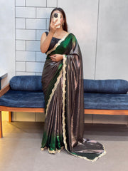 Beautiful Rich Soft Simmer Party-wear Shaded Saree