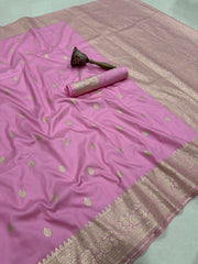 Beautiful Banrasi Silk Original Gold Zari Designer Saree