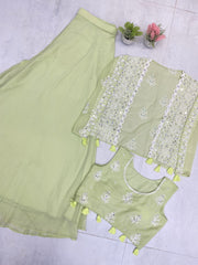Trending Party-wear Georgette Three Piece Set