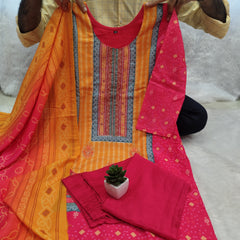 Party-wear Modern Multi Coloured Soft Muslin Original Mirror Work Salwar Suit