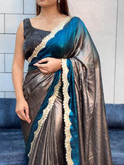 Beautiful Rich Soft Simmer Party-wear Shaded Saree