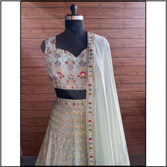 Beautiful Georgette Thread With Sequence Embroidery Work Lehenga Choli