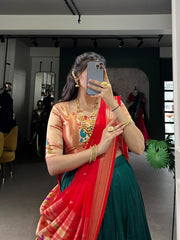 Beautiful Vichitra Silk Zari Weaving Lehenga Choli