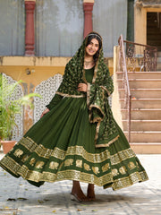 Festival Beautiful Pure Vichitra Silk Sequence & Embroidery Work Long Gown