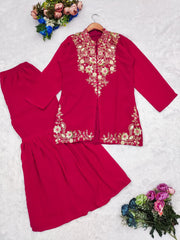 Tradition In Style With Georgette Multi-Thread Embroidery + Sequence Co-ord Set