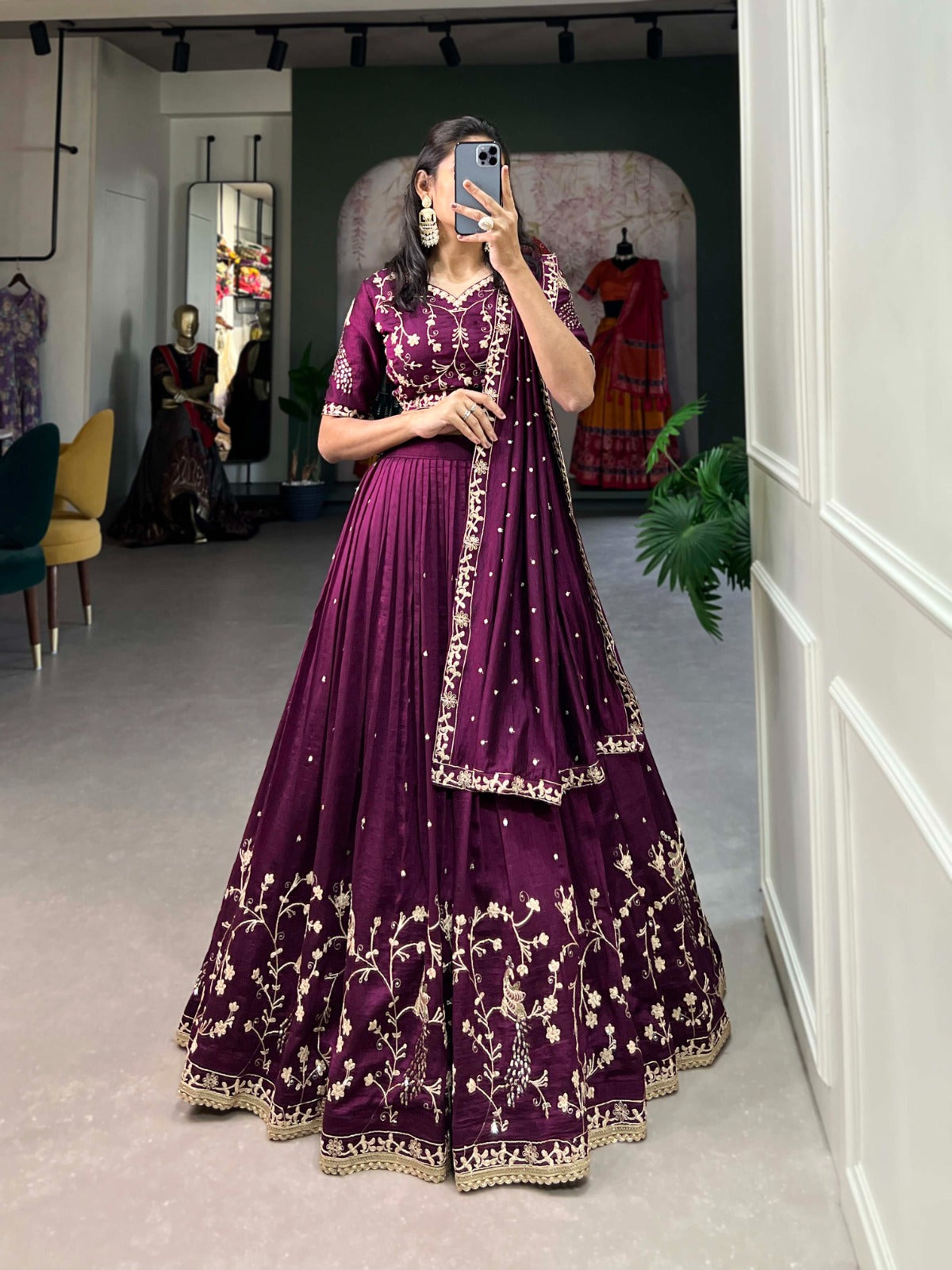 Simple Yet Stunning Vichitra Silk Lehenga Choli