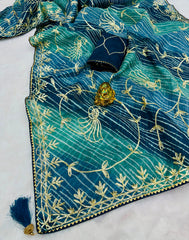 Beautiful Soft Kota Silk Lehriya Multi Saree