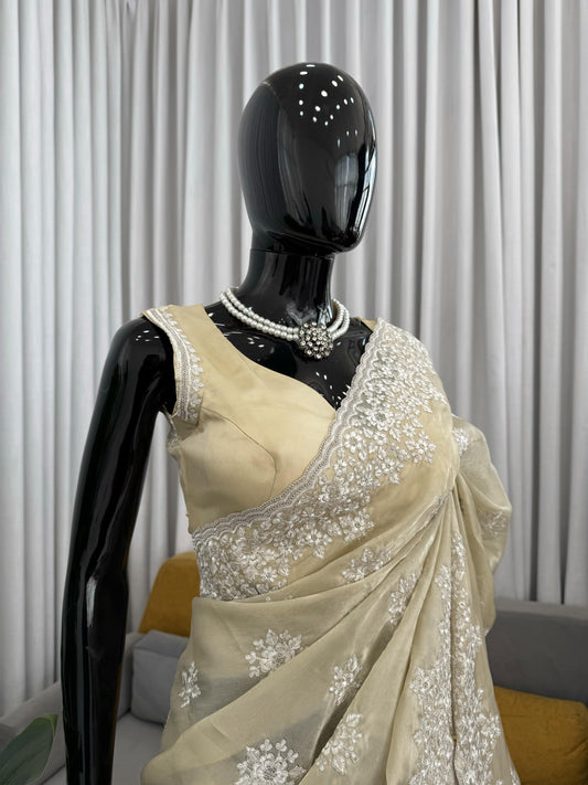 Party-wear Jimmy Choo Coding With Thread Work Saree