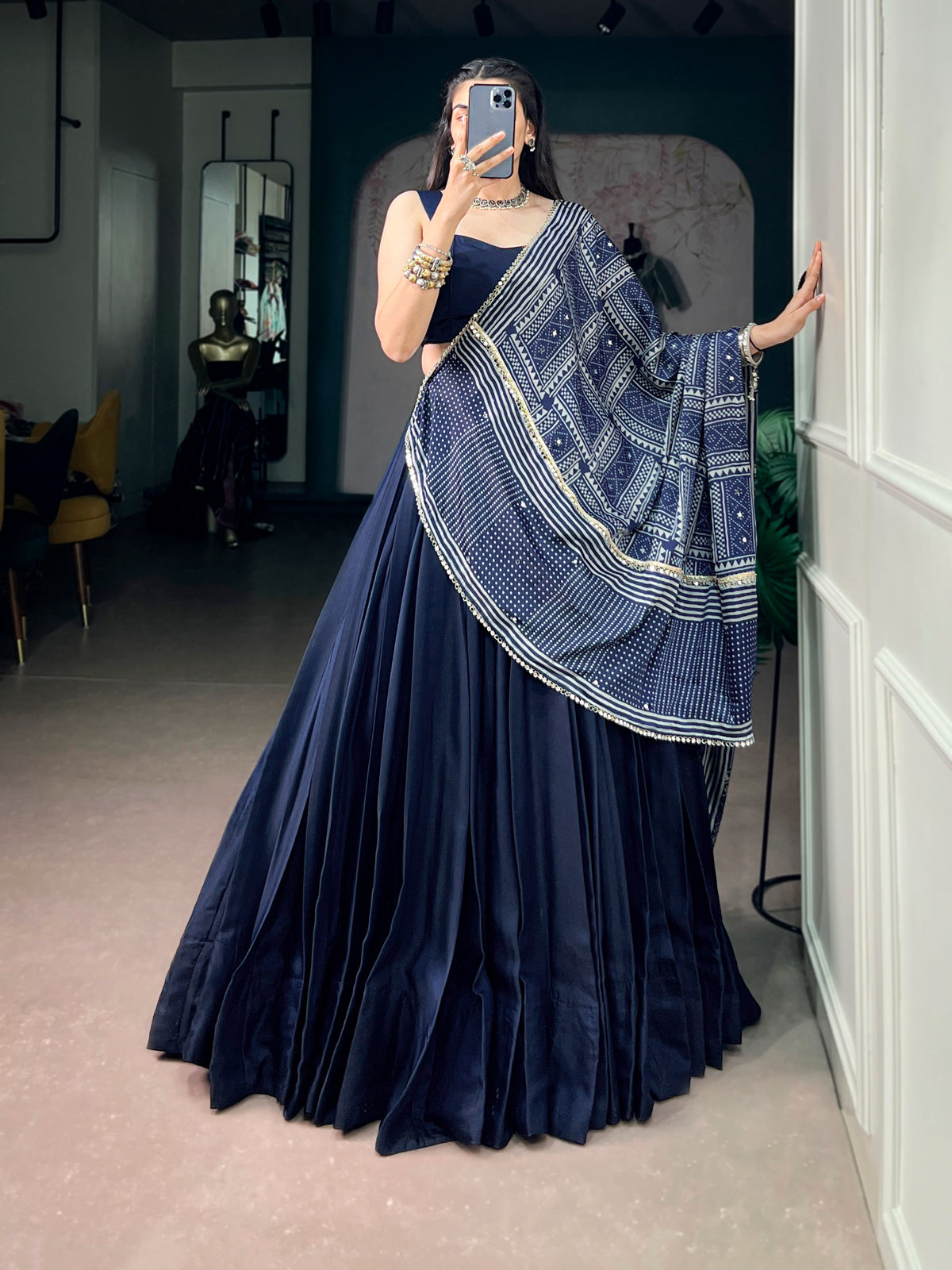 Navratri Nights Special Moonga Silk Lehenga Choli