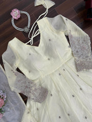 Beautiful Fendy Silk Thread With Sequence Work Gown