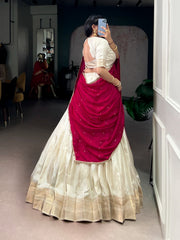 Beautiful South Indian Dola Silk Work Lehenga Choli