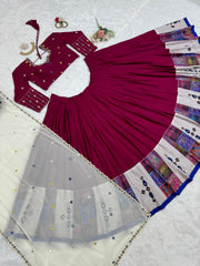Beautiful Reyon Digital Printed With Real Mirror Work Lehenga Choli