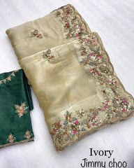 Party-wear Trending Jimmy Choo Sequence Work Saree