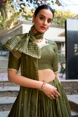 Beautiful Pure Chanderi Zari Weaving Work Lehenga Choli