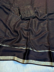 Beautiful Viscose Georgette Lining Satin Border Saree