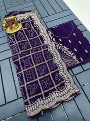 Beautiful Pure Dola Silk Gota Patti Zari & Sequence Work Saree