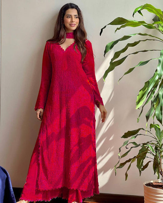 Elegance Cotton Georgette Embroidery Work Salwar Suit