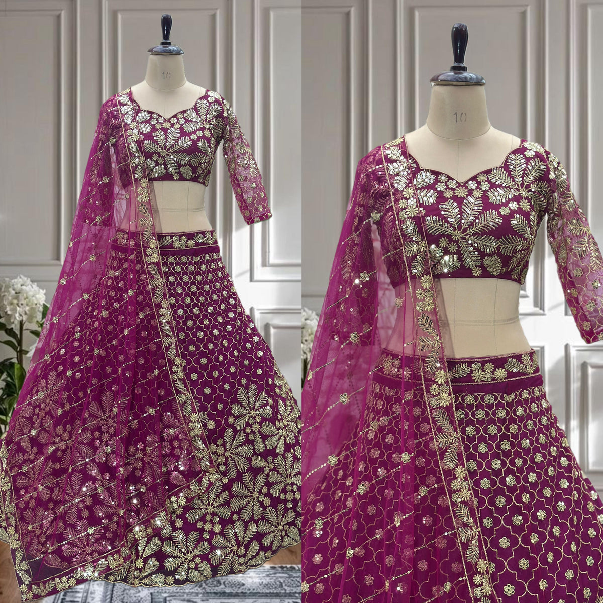 Party-wear Embroidery Sequence Work Lehenga Choli