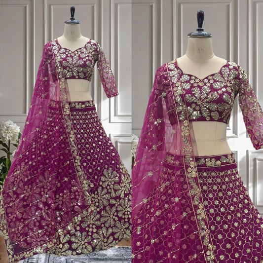 Party-wear Embroidery Sequence Work Lehenga Choli