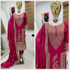 Partywere Chionon Silk Sequence Embroidery Work Salwar Suit