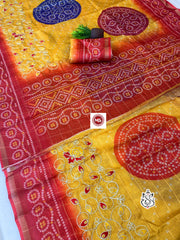 Beautiful Kota Silk Bandhej Printed Saree