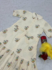 Beautiful Pure Cotton Heavy Thread Embroidery Work Gown