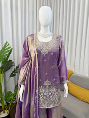 Elegant Fendy Silk Thread Sequence Work  Sarara Set