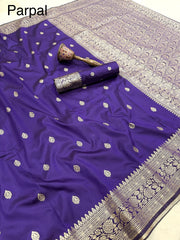 Beautiful Banrasi Silk Original Gold Zari Designer Saree
