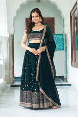 Festival Special Georgette Embroidery Multi Thread & Sequence work Lehenga Choli