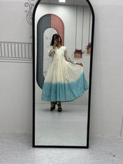 Trendy Soft Cotton Heavy Thread Embroidery Work Gown