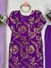 Beautiful Designer Bollywood Inspired Jacquard Silk Dress